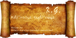 Károlyi Gyöngyi névjegykártya