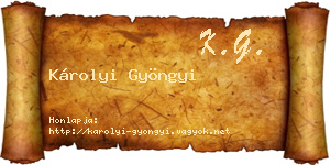 Károlyi Gyöngyi névjegykártya
