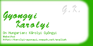 gyongyi karolyi business card